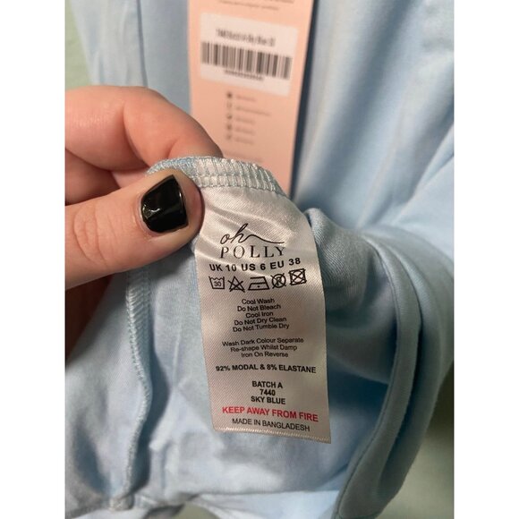 NWT Oh Polly Women's Batch A Sky Blue Adjustable Strap‎ Dress Size US 6 - Picture 8 of 10